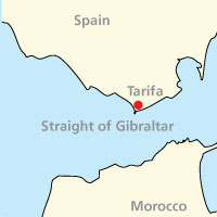 Tarifa and Gibraltar map